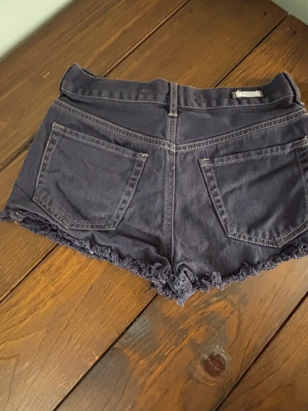 Brandy Melville Black Button Fly Jean Shorts SZ 26